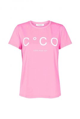 roze t-shirt met witte logo opdruk coco signature tee 73171