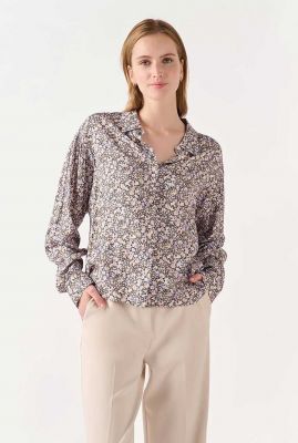 blouse met bloemenprint en knoopsluiting nahila flower shirt