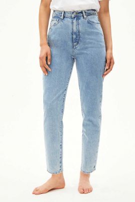 lichte mom jeans met hoge taille mairaa fresh blue 30004540