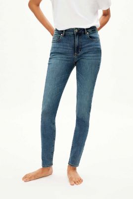skinny jeans met mid-waist tillaa tinted blue 30003912