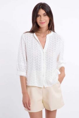Witte blouse met dessin sabina