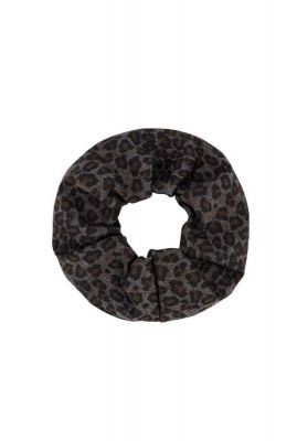 grijs met bruine luipaard print scrunchie isabelle-scrunchie