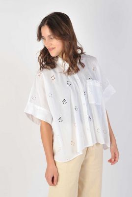 Witte broderie blouse cosmic