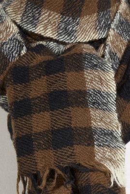 bruine geruite sjaal van wol sidar22 c0922 check a 