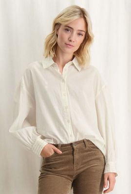 off-white blouse met plooien feline blouse seedpearl w22.47.1902