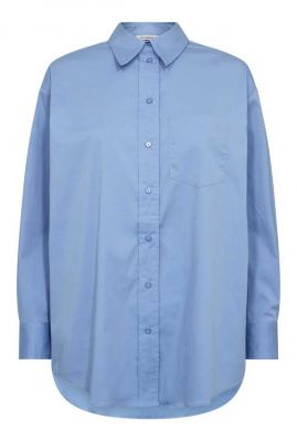 Blauwe cottoncc oversized blouse