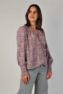 lila kleurige wikkelblouse met bloemen robyn wrap blouse 35120