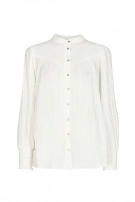 witte crepe blouse met elastische manchetten georgia shirt 35122
