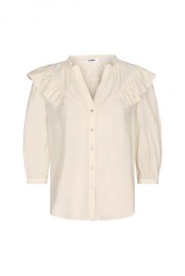 ecru blouse met halflange mouwen en ruches callum cruise shirt 95064