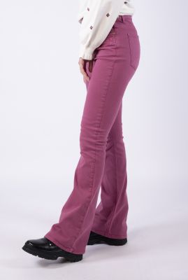 paarse mid-waist flared jeans eva flare aubergine