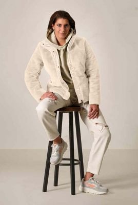 korte faux fur jas met ritssluiting luxery fur 6510561