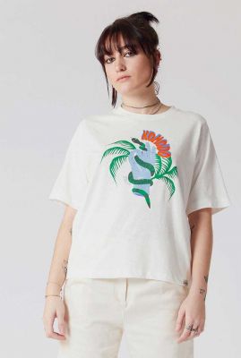 offwhite t-shirt met zomerse print wavey snake tee
