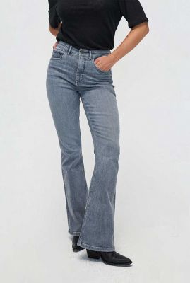 lichtgrijze flared jeans met hoge taille lisette flare 31-21 light grey