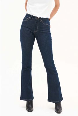 donkere flared jeans lisette flare 21-74 dark rinse 202174