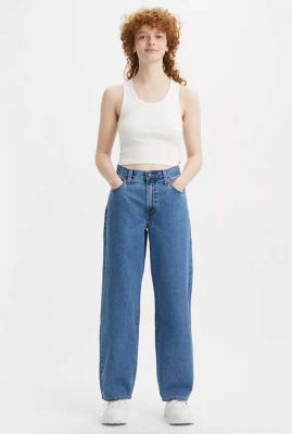 blauwe wide leg jeans baggy dad jeans a3494-0013