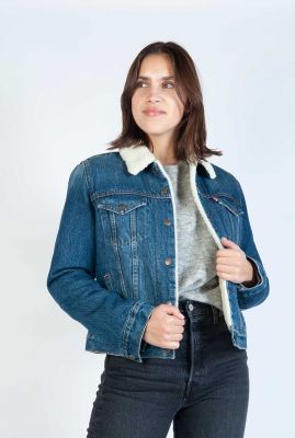 denim jas met teddy original sherpa trucker jacket 36136-0059