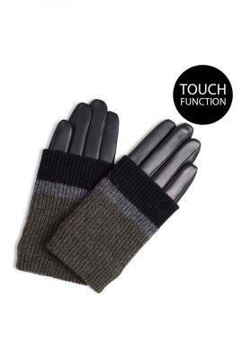 leren handschoenen met wol en touch functie helly glove black