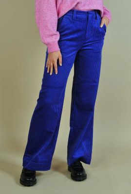paarsblauwe corduroy broek met wijde pijpen jillian-m 