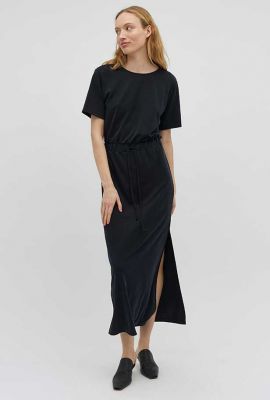 zwarte maxi jurk met zijsplit jungell-m bosko dress