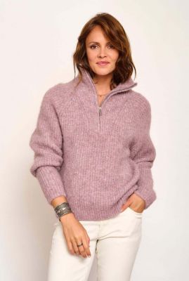 lila kleurige schipperstrui van alpaca wol sweater kourtney