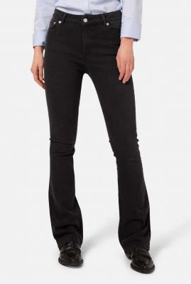 duurzame zwarte flared jeans fl hazen black