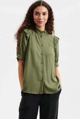 groene blouse met korte mouwen nuchardonnay shirt 702016