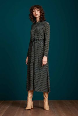 zwarte maxi jurk met bloemenprint olive dress muffin 06743