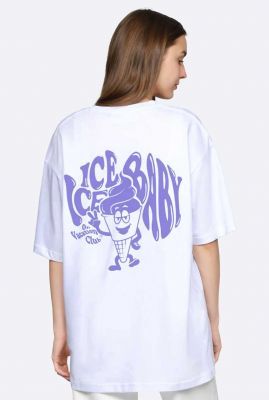 katoenen witte t-shirt met tekst ice ice baby OVC T114