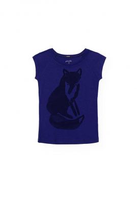 paarsblauw t-shirt van bamboe met vos fox peacock blue 461705