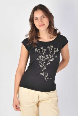Zwart t-shirt sea fennel bamboo