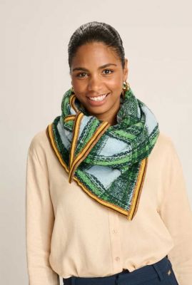 SP7517 groene geruite sjaal