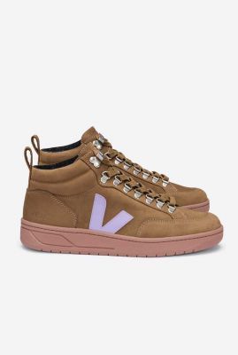 half hoge bruine sneakers met lila logo roraima nubuck qr1302699