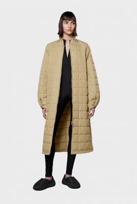 beige waterafstotende gewatteerde jas liner w coat sand 18210