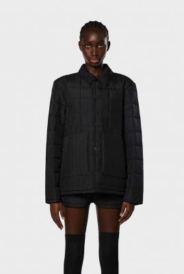 zwart gewatteerd jack liner shirt jacket black 18200