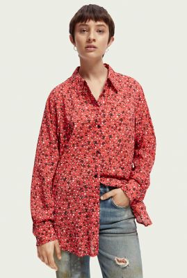 relaxed fit blouse met all-over bloemenprint 169343