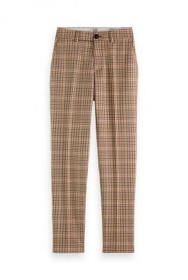 geruite pantalon lowry mid rise slim trousers 169948