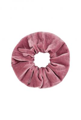 donker roze fluwelen haar elastiek  scrunchie flore