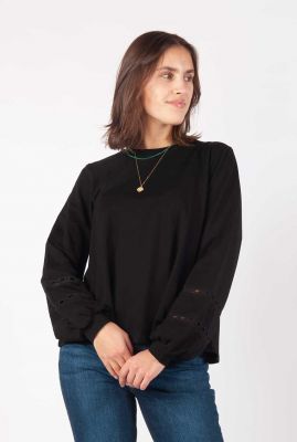 zwarte sweater met ballonmouwen mavis sweatshirt sr522-306