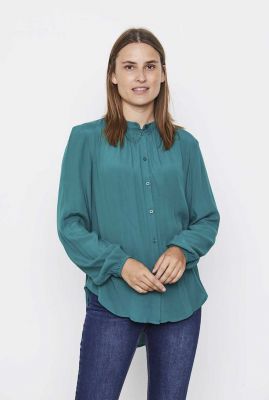 donker groene blouse met knoopsluiting anna shirt SR521-751