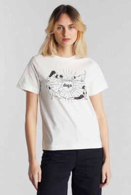 wit t-shirt met doga opdruk mysen doga off-white 18858