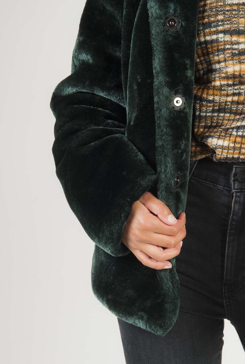 Banket voorspelling Chronisch faux fur jas met capuchon en steekzakken 6513140 | Tally-ho