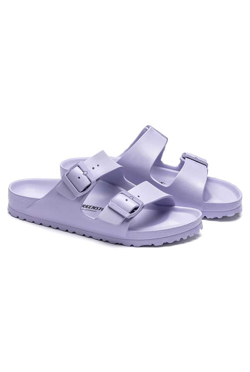 Lach De volgende leerling lila kunststof sandalen met gesp arizona eva purple fog narrow