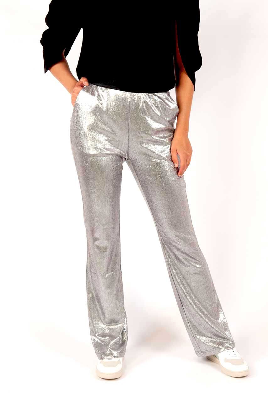 Fictief Hijsen vonnis zilveren glitter broek met elastische tailleband glittercc pant | Tally-ho