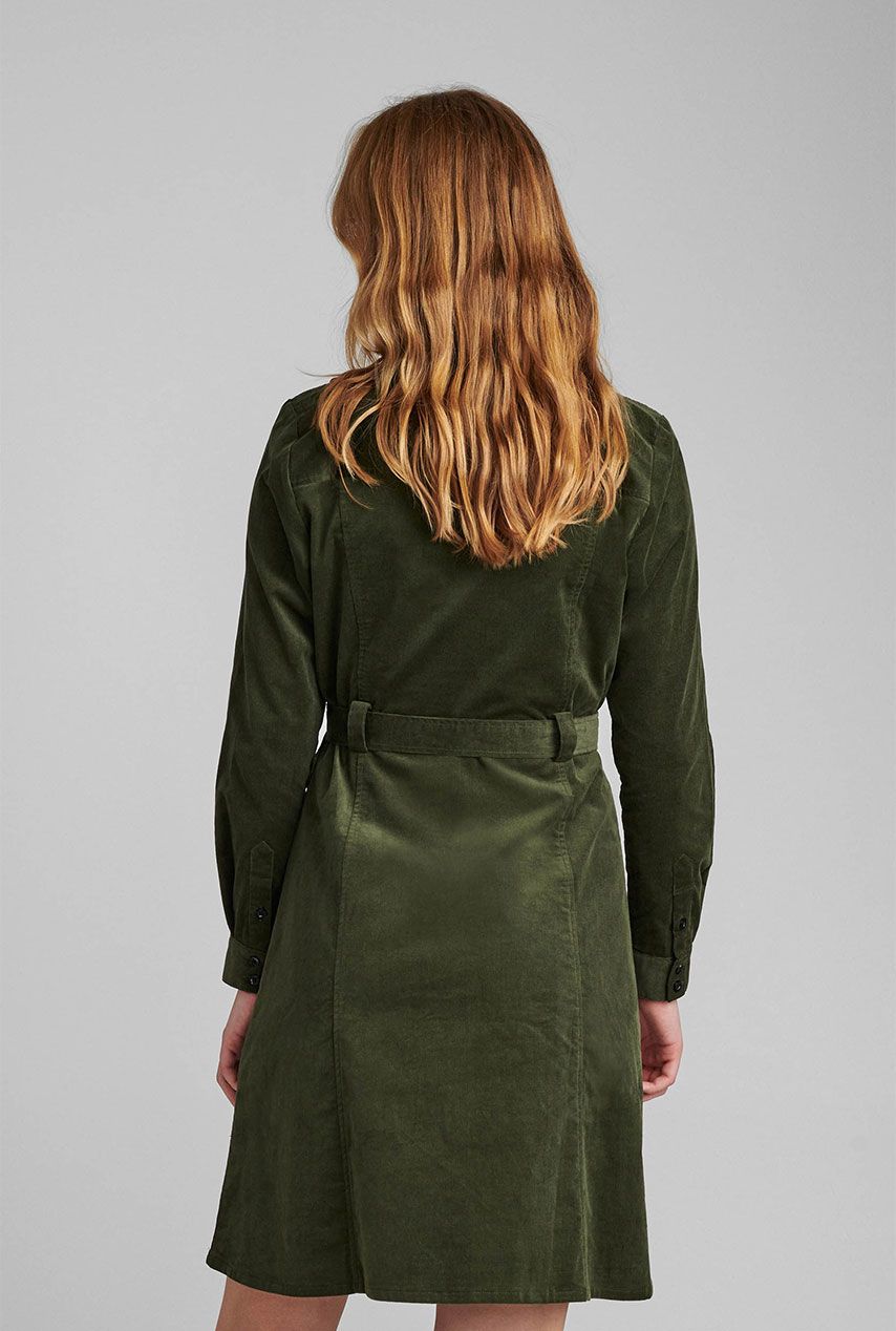 groene riblfuwelen jurk ceintuur numaurya dress 7520827