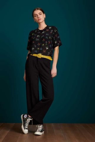 zwarte blouse met bloemen print gabriela blouse 06656