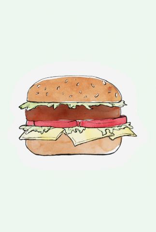 kaart in de vorm van een hamburger  1066608 assorti ONE