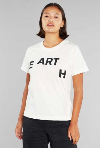 wit t-shirt van bio katoen met opdruk 19210 mysen earth