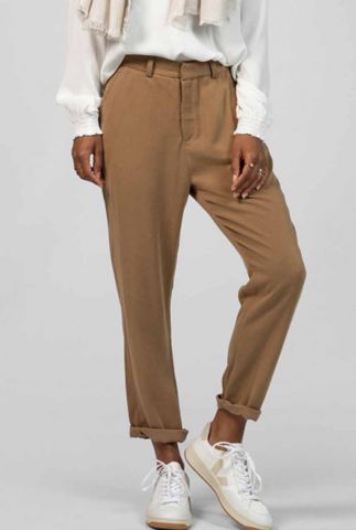 bruine loose fit pantalon van lyocell met steekzakken lexy jp0120