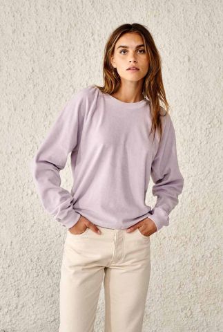 lila kleurige velours sweater met raglanmouwen cial t1543
