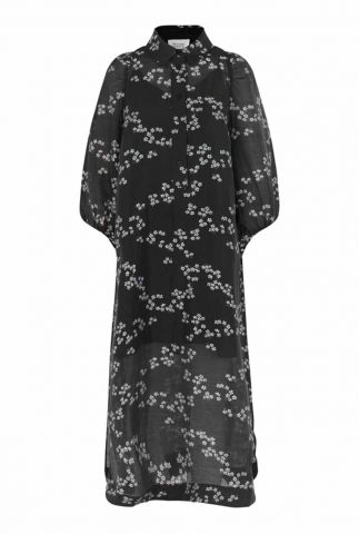 zwarte maxi jurk met bloemen dessin davida new dress 55745